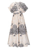 Summer Boho Long Dress Women V Neck Print Floral Dress Casual Holiday Beach Sundress Short Sleeve Split Woman Dress