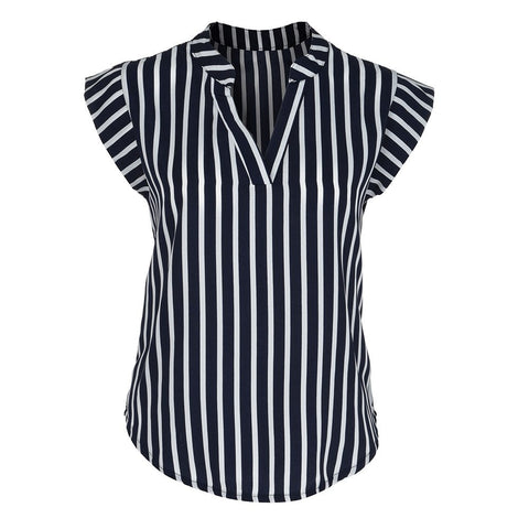 Summer Casual V Neck Blouse Shirt 2022 Fashion Womens tops and blouses Striped Printed Tunic Shirt Tops Female blusas femininas