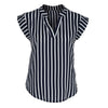 Summer Casual V Neck Blouse Shirt 2022 Fashion Womens tops and blouses Striped Printed Tunic Shirt Tops Female blusas femininas