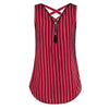 Summer Chiffon Blouse Shirts 2022 women sexy sleeveless stripe Zipper V Neck Top Women Casual Loose Tank Top plus size WS9220E
