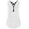 Summer Chiffon Blouse Shirts 2022 women sexy sleeveless stripe Zipper V Neck Top Women Casual Loose Tank Top plus size WS9220E