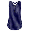 Summer Chiffon Blouse Shirts 2022 women sexy sleeveless stripe Zipper V Neck Top Women Casual Loose Tank Top plus size WS9220E