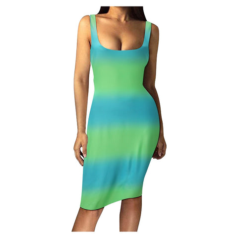 Summer Concise Elegant Dress Women's Sexy Vest Tank Dress Fit Slim Sleeveless Basic Midi Club Party Chic Dresses Vestido #t3p