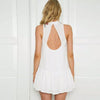 Summer Dress 2022 New Women Sexy Flower Print Elegant Stand Neck Backless Evening Celebrity Party Embroidery A Line Dresses
