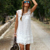 Summer Dress 2022 Women Casual Beach Short Dress Tassel Black White Mini Lace Dress Sexy Party Dresses Vestidos S-XL Vestido #0