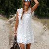 Summer Dress 2022 Women Casual Beach Short Dress Tassel Black White Mini Lace Dress Sexy Party Dresses Vestidos S-XL Vestido #0