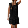 Summer Dress 2022 Women Casual Beach Short Dress Tassel Black White Mini Lace Dress Sexy Party Dresses Vestidos S-XL Vestido #0