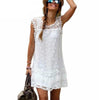 Summer Dress 2022 Women Casual Beach Short Dress Tassel Black White Mini Lace Dress Sexy Party Dresses Vestidos S-XL Vestido #0