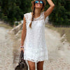 Summer Dress 2022 Women Casual Beach Short Dress Tassel Black White Mini Lace Dress Sexy Party Dresses Vestidos S-XL Vestido #0