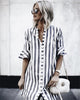 Summer Dress 2022 Women Flare Half-sleeved Loose Button Shirt Mini Dress Fashion Casual Striped Dress Womens Clothing Vestidos