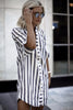 Summer Dress 2022 Women Flare Half-sleeved Loose Button Shirt Mini Dress Fashion Casual Striped Dress Womens Clothing Vestidos