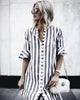 Summer Dress 2022 Women Flare Half-sleeved Loose Button Shirt Mini Dress Fashion Casual Striped Dress Womens Clothing Vestidos