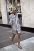 Summer Dress 2022 Women Flare Half-sleeved Loose Button Shirt Mini Dress Fashion Casual Striped Dress Womens Clothing Vestidos