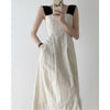 Summer Dress 2022 Women Stripe Strap Breathable Cotton Linen Pockets Beach Party Dresses Robe Femme Vestidos Plus Size