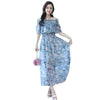 Summer Dress Women Floral Elastic Elegant Dress Korean  Chiffon Women's Summer Clothes Holiday Beach Dresses Vestidos