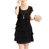 Summer Dress Women Plus Size 5XL New 2022 Loose Chiffon Cascading Ruffle Red Dresses Causal Ladies Elegant Party Cocktail Short