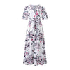 Summer Dress Women's Casual Printing Short Sleeve Holiday Party Floral Print Long Dress Ladies Dresses Robe Fleurie Femme 2022