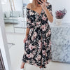 Summer Dress Women's Casual Printing Short Sleeve Holiday Party Floral Print Long Dress Ladies Dresses Robe Fleurie Femme 2022