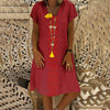 Summer Dress Women's Summer Sexy  V-neck Short-sleeved Printed Casual Dresses Plus Size Women Clothing Beach Casual Dress