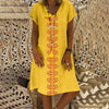 Summer Dress Women's Summer Sexy  V-neck Short-sleeved Printed Casual Dresses Plus Size Women Clothing Beach Casual Dress