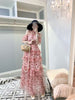 Summer Dresses 2022 Women's Clothing High-End  Floral Off-Shoulder Fairy Dress Mori High Waist Slim Maxi Dress Women