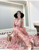 Summer Dresses 2022 Women's Clothing High-End  Floral Off-Shoulder Fairy Dress Mori High Waist Slim Maxi Dress Women