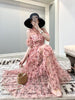 Summer Dresses 2022 Women's Clothing High-End  Floral Off-Shoulder Fairy Dress Mori High Waist Slim Maxi Dress Women