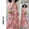 Summer Dresses 2022 Women's Clothing High-End  Floral Off-Shoulder Fairy Dress Mori High Waist Slim Maxi Dress Women
