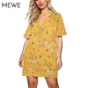 Summer Dresses in Large Sizes Yellow Dress 4xl 5xl Casual Floral Chiffon Shirt Dress 6xl 7xl V-neck Short Dresses Plus Size 8xl