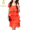Summer Elegant Chiffon Dress Bodycon Casual Women Dress Robe 2022 Short sleeves o-Neck Dresses Plus Size woman clothing 5XL