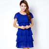 Summer Elegant Chiffon Dress Bodycon Casual Women Dress Robe 2022 Short sleeves o-Neck Dresses Plus Size woman clothing 5XL