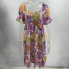 Summer Elegant Floral Print Midi Dress For Women 2023 Short Sleeve Slim Lantern Sleeve Dress Ladies Beach Boho Dresses