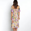 Summer Elegant Floral Print Midi Dress For Women 2023 Short Sleeve Slim Lantern Sleeve Dress Ladies Beach Boho Dresses