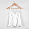 Summer Elegant Women Lace V Neck Imitation Satin Silk Top Sexy Tops Women Tank Top Women's Sleeveless Tops Shirts