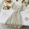 Summer Fairy Dress Women French Style Vintage Retro Chiffon Dress Puff Sleeve Casual Elegant Floral Print Dress Women 2023 New