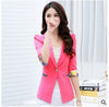 Summer Fall 2022 Floral Blazer Three Quarter Sleeve Candy Blazer Women Flower Slim Office Suit Thin Coat Plus Size S-2XL Y79