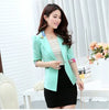 Summer Fall 2022 Floral Blazer Three Quarter Sleeve Candy Blazer Women Flower Slim Office Suit Thin Coat Plus Size S-2XL Y79