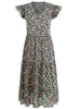 Summer Floral Midi Dress Women Print V Neck Dress Sleeveless Boho Beach A-line Dress Casual Street Vintage Woman Dress