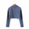 Summer Two Piece Set Cropped Blazer Mini Skirts Women Solid Colors Short Blazer Suit Y2k Sweet Skirt Suits Fake Pocket