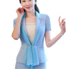 Summer Fashion Women Scarf V-neck Blazer Business  Elegant Short Sleeve Jackets Ladies Plus Size Work Office Uniform Designs