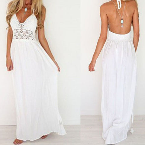 Summer  Women's Long Dress White Camisole Casual Solid Strap Sweetly Beach Femme Dress Vestidos Verano Playa 2022 #T2