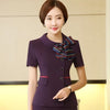 Summer Fashion formal women blazer New elegant business short sleeve bow jackets office ladies plus size work wear uniforms