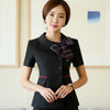 Summer Fashion formal women blazer New elegant business short sleeve bow jackets office ladies plus size work wear uniforms