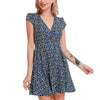 Summer Female Broken Floral Dress Sexy V Neck Short Sleeves A Line Vestidos High Waist Ladies Mini Dress