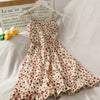 Summer Floral High Waist Camis Dresses Women Sexy Lotus Leaf Printed Slim Dress Female Red Black Korean Vestidos