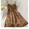 Summer Floral High Waist Camis Dresses Women Sexy Lotus Leaf Printed Slim Dress Female Red Black Korean Vestidos