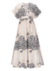 Summer Floral Long Dress Women V Neck Print Boho Dress Casual Holiday Beach Sundress Short Sleeve Split Woman Dress