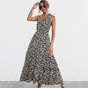 Summer Floral Print Boho Casual Long Dresses Women Sexy Backless One Shoulder Lace Up Pleated Patchwork Beach Party Maxi Dress
