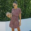 Summer Floral Print Dress Women Short Sleeve Chiffon Dress Ladies Casual Short Party Dress For Women 2023