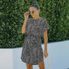 Summer Floral Print Dress Women Short Sleeve Chiffon Dress Ladies Casual Short Party Dress For Women 2023